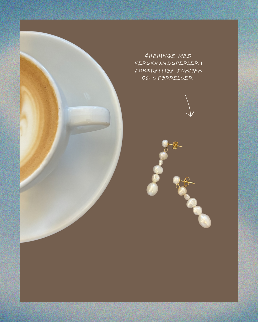 Stud earrings with freshwater pearls in different sizes and shapes