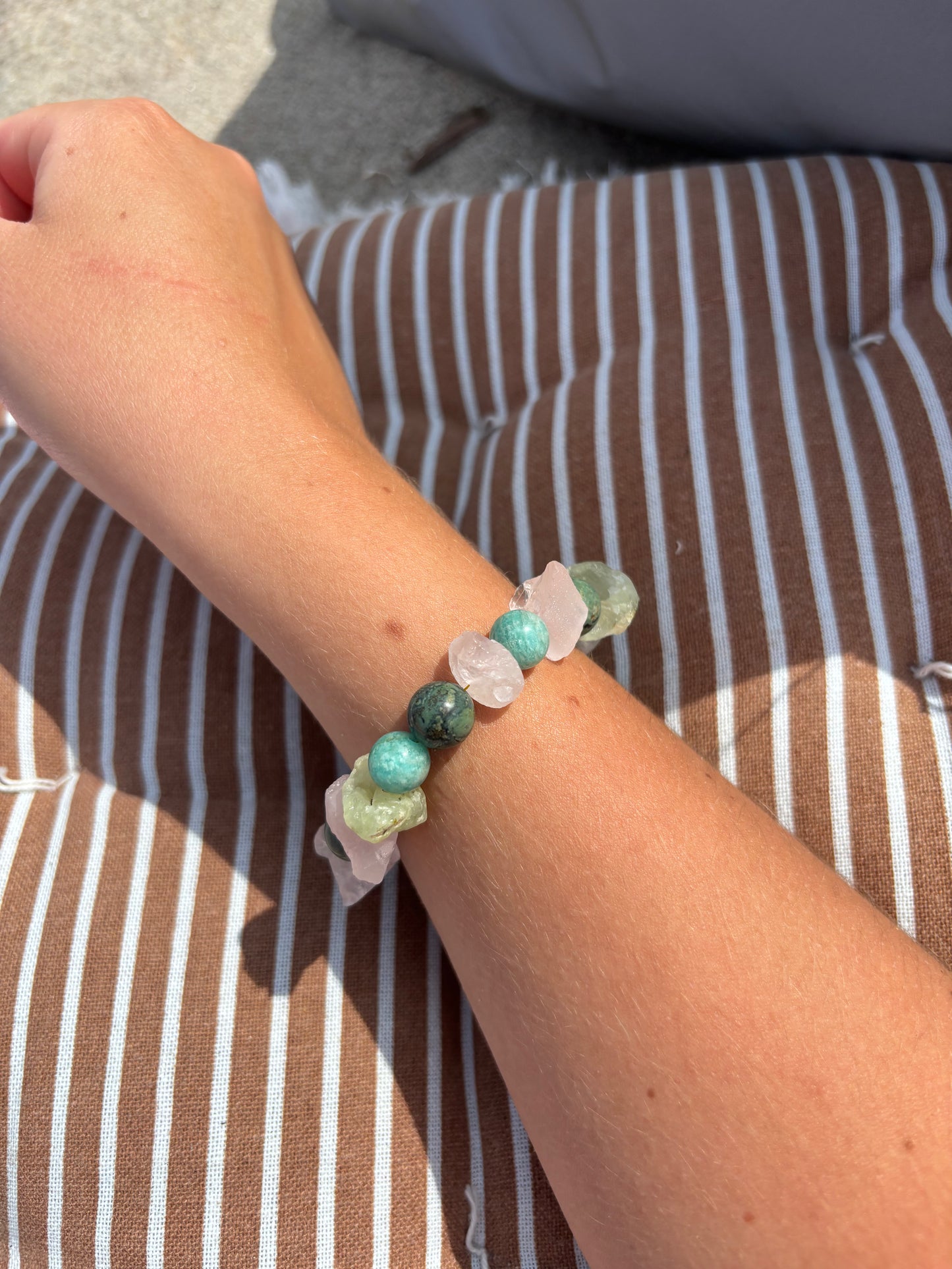 Bracelet with large beads and crystals