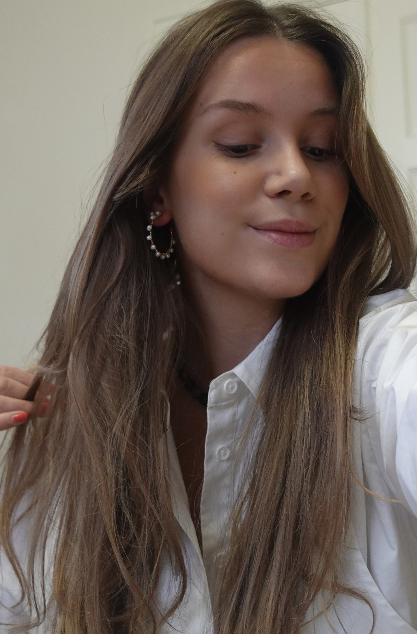 Hoops with small freshwater pearls